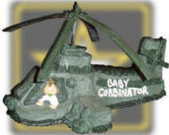 Apache Helicopter. Sculptured 3-D cake for the baby shower of a Ft. Rucker, Alabama Army Pilot.