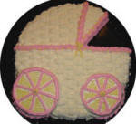 cut out baby carriage cake 