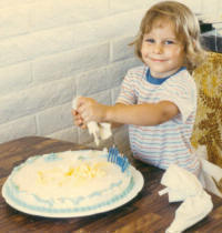 Holly decorating one of her first cakes at 3 years old! Holly's Kitchen. Enterprise, Alabama