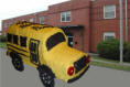 School bus sculpted cake